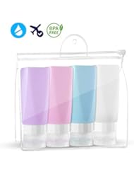 Travel Bottles Set, Leakproof Silicone Travel Containers,Squeezable Travel Tubes Toiletry Containers for Shampoo Lotion Soapn