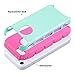 ULAK iPhone 5C Case, Slim Lightweight 2in1 iPhone 5C Cases Hybrid with Soft Rugged TPU Inner Skin and Hard PC Anti Scratches Protective Cover for Apple iPhone 5C (Mint Green+Hot Pink)