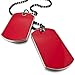 INBLUE Men's 2 PCS Alloy Enamel Pendant Necklace Red Army Name Double Dog Tag 27 Inch Chain