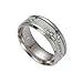 SUNSCSC Luminou Effect Stainless Steel Band Ring Love Promise Valentine Couples Wedding Engagement