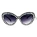 SA106 Iced Out Engraving Bling Womens Thick Plastic Cat Eye Sunglasses