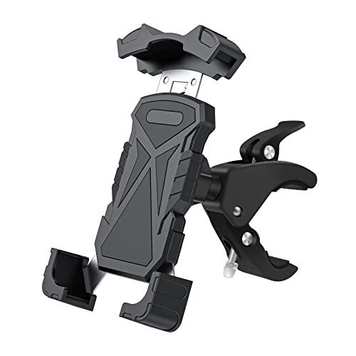 Fahrrad Handyhalterung Motorrad Handy Halterung Universeller Handyhalter Abnehmbar Super Stabil Edelstah Handyhalter Fahrradlenker Mit 360 Drehe für 4,5''-6.8'' Smartphone