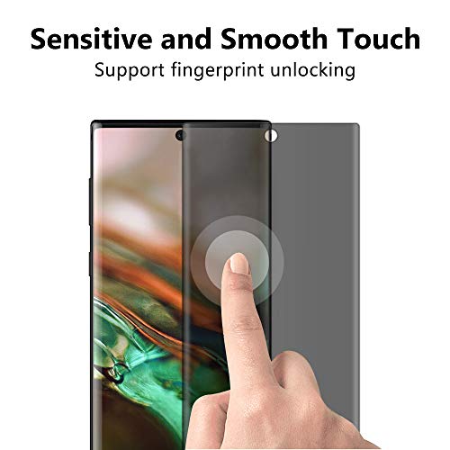 Welmax Galaxy Note 10 Plus Privacy Tempered Glass Anti-Spy Screen Protector [3D Curved] [Case Friendly] [9H Hardness] for Samsung Galaxy Note 10 Plus/Note 10+ (Black) - Thumbnail 5