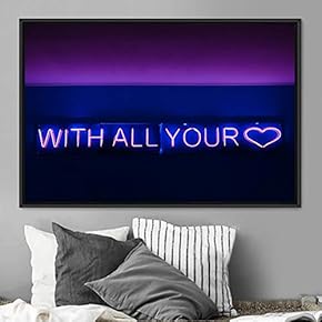 signwin Framed Canvas Wall Art Illuminated Words 3D...