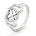 Metal Factory Sz 7 Sterling Silver Cubic Zirconia Infinity & Heart Symbol CZ Wedding Band Ring