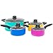 Best Choice Products 15-Piece Nonstick Aluminum Stovetop Oven Cookware Set for Home, Kitchen, Dining w/ 4 Pots, 4 Glass Lids, 2 Pans, 5 BPA Free Utensils, Nylon Handles, Multicolor