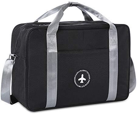 Travel Duffel Bag Weekender Bag Carry-on Luggage Tote Overnight Bag (Black)