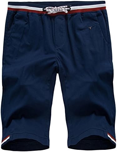 Guoji Men's Flat Front Shorts Slim Fit Chino Short Pants for Men