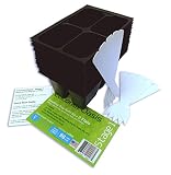 Large Cells, Seed Starter Trays, 2 Flats; (96 Cells), 10 Plant Labels and Quick Start Guide, Stage 1 by Coconut Oasis (24 Trays; 4-Cells Per Tray) Made in USA