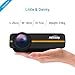 Meyoung Mini Portable LED LCD Projector, Full HD 1080P Supported, Black, Compatible with PC, Mac, TV, DVD, iPad, SD, AV, HDMI, Home Theater & Outdoor Projector Gifts for Kids