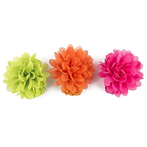 10Pcs/Pack 5.5'' Multicolor Headbands Chiffon Flowers Bow Elastic Headbands Mesh Flower Bow Hair Band For Toddlers Kids Baby Girls Teens