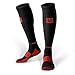 MudGear Compression Socks for Trail Running, Recovery, Travel, and Outdoor Adventures – Graduated, Durable, Sweat-Resistant, Boot Height, Large, Black/Orange