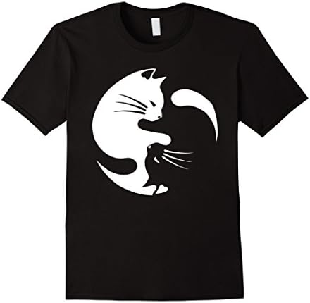 Men's Cat ying yang  - cat yin yang shirt XL Black