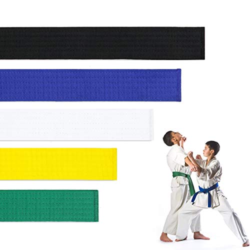 DR.DUDU BJJ White Belt Cotton White Karate Belt with Pure Rank Color, 102 Inches