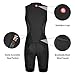 qualidyne Triathlon Suits Trisuit Women Duathlon Running Swimming Cycling Sleeveless Skinsuit with 2 Pockets and Padded Soft Chamois