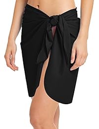 Vestido de playa para dama, de lujo, de nailon, elastano, pareo, hasta la rodilla, para natación, cintura