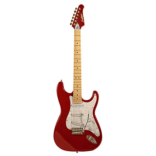 image for Sawtooth ST-ES-CARP Candy Apple Red Electric Guitar with Pearl White P