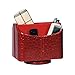 UnionBasic Rotating Desk Organizer, 360 Degree Desk Spinning Caddy, Desktop TV Guide/Mail/Media/Remote Controller Holder Organizer, Red
