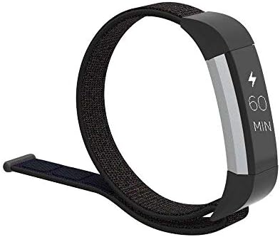 Kaing Fitbit Ace Replacement Bands for Kids, Nylon Adjustable Wristbands Accessory Sport Bands for Fitbit Ace/Alta/Alta HR Fitness Tracker (Black Sand)