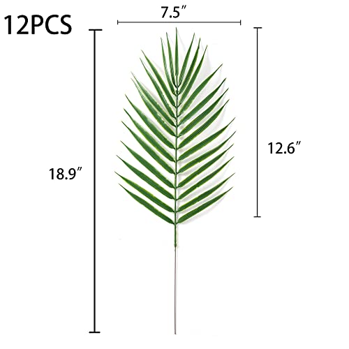 Large Artificial Palm Leaves, 12 Pcs Large Palm Leaves Decoration