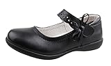 QHamThim Girls Leather Oxford Black School Uniform Outdoor Dress Mary Jane Shoe(Toddler/Little Kid/Big Kid)