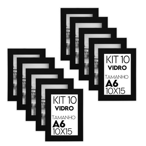 Kit 10 Molduras Porta Retrato 10X15 Preto