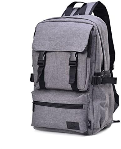 Retro Bookbag Lightweight College Backpack Oxford Bookbag Shoulder Bag Outdoor Daypack Fits up to 16.5 Inch Laptop(Gray)