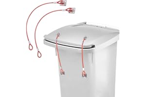 JAYOUR 2-Pack Trash Can Lid Lock: Rubber Coated Unbreakable Steel Design for Maximum Security Trash Can Locks for Animals | Trash Bin Lock for All Outdoor Bins
