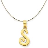 The Black Bow 14k Yellow Gold, Mimi, Sm Script Initial S Necklace