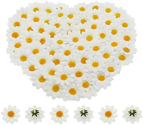 Artificial Daisy Flower Heads 100pcs Fake Gerbera Petals White Silk Bulk Flower Heads Decorative for DIY Craft Wedding Wreath Birthday Indoor Outdoor Party Easter Bonnet - Image 3