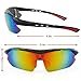 Supertrip Polarized UV400 Protection Glasses Sunglasses with 5 Interchangeable Lenses Myopia Eyes for Men Women Cycling Running Ski Golf Riding Driving Fishing Hiking Glasses Color Black-Red