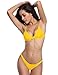 SHEKINI Women's Bathing Suit Sexy Triangle Bikini Low Waisted Two Piece Swimsuit(Medium, Yellow)