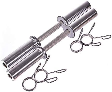 Q Sports 2” Olympic Dumbbell Bar Set Weight Lifting Gym Training 20” Long Bars Set Of 2 Weightlifting Bodybuilding Biceps Curls Chest Flyes Shoulder Raises & More Spring Collars Included