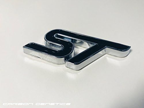 Carbon Genetics Chrome And Black Metal ST Badge Emblem Stick on For Ford Focus ST Fiesta ST