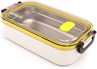 Dehub Lunch Bento Box, 800ml Reusable Leakproof SUS 304 Stainless Steel Food Storage Container-Set with Heat Insulation Shell for Kids Adults Picnic (Green)