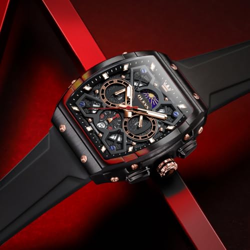 OLEVS Mens Watches Stylish Chronograph Waterproof Luminous Silicon Strap Multifunction Watches for Men Business White Men Wrist Watch