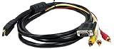 3 RCA + VGA Cable M/M 1.8m/6ft by NYKKOLA