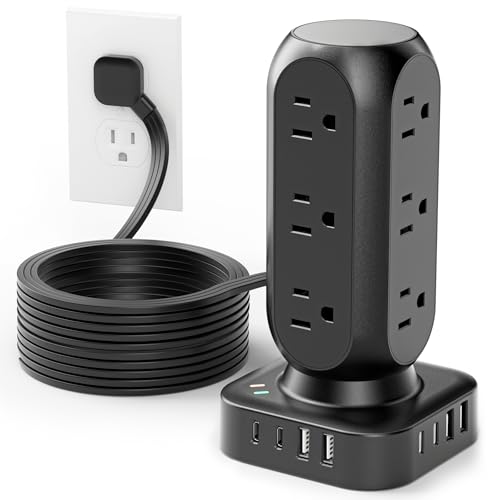 Power Strip Tower 12 AC 8 USB Outlets