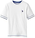 U.S. Polo Assn. Big Boys' Double Crew Look T-Shirt, White, 14/16