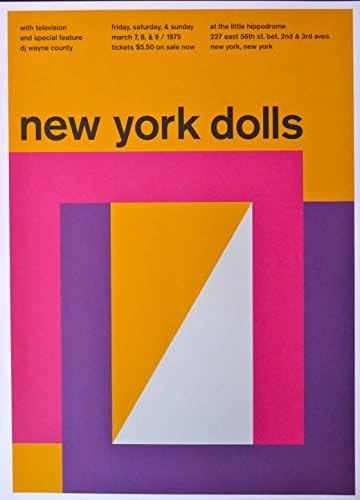 New York Dolls - Television - Concert Gig Poster - 10"x14" - NYC 1975