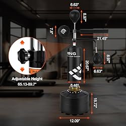 Punching Bag with Stand 5 in 1 Adjustable Height