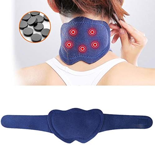 MHGLOVES Self-Heating Neck Care Pad, Magnetic Heat Health Neck Support Brace Pain Relief Belt,Far Infrared Warm Massage Neck Brace with Adjustable
