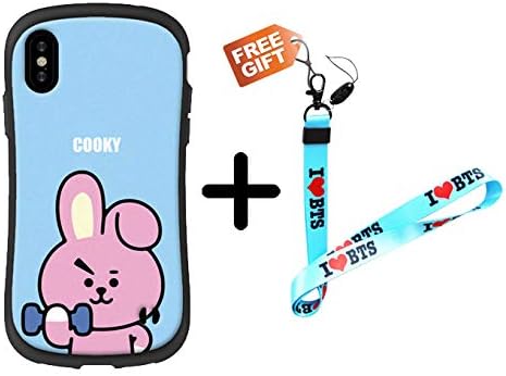 BTS case BTS Phone Cases BTS iPhone case 6/6s,6 Plus,7,8,6s Plus,7 Plus,8 Plus,x with BTS Long Lanyard Neck Strap (Cooky, iPhone 7/8)