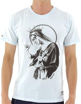 Amazon Roial メンズ半袖tシャツ プリント サーフブランド ロイアル マリア様 トップス グ Xl サックス ブルー 青 Tシャツ カットソー 通販