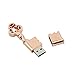 Fashion Cool Metal 32GB USB 2.0 Flash Drive Rose Gold Key Shape Pen Drive Keychain Thumb Drive Memory Stick Gift