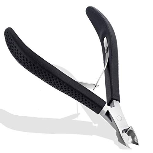 Cuticle Cutter Cuticle Nippers - BUVE Non-slip Cuticle Trimmer Clipper Professional Stainless Steel Cuticle Remover Scissors Pedicure Manicure Tools for Fingernails Toenails (Cuticle nipper, black)