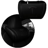 CoolKo Car Headrest Neck Pillow Support Memory Foam Ergonomic Design Accessory for Driving Seat Fatigue Relief Compatible with Model S X 3 Y & Cybertruck - 1 Piece