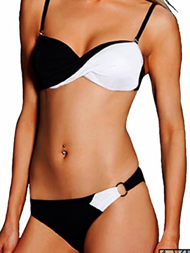 Itendance Women's Maillot De Bain Femme Bikini 2 Piaces Bandeau 42 Black - Black