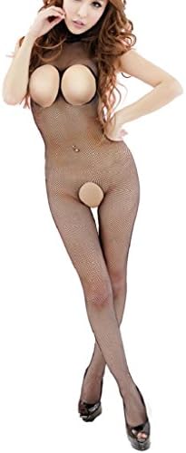 BUYEONLINE Sexy Sling Open Cup Crotchless Lingerie Bodystocking Sleepwear Nightwear