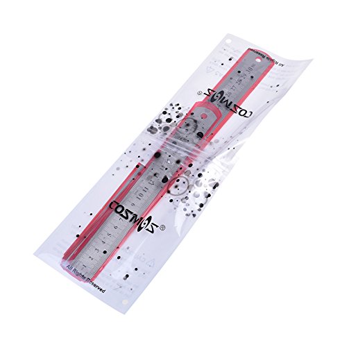 COSMOS Pack of 3 Office School Metal Steel Rulers 12 Inch, 8 Inch and 6 Inch - Thumbnail 3